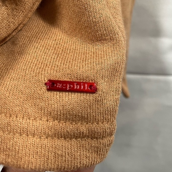 n: Philanthropy Sweatshirt Dress Womens V Neck Tan Long Sleeve Wrap Size Small - Picture 10 of 11